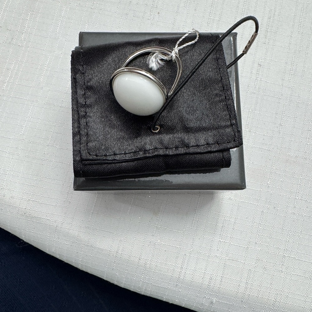 Calvin Klein Silver Ring with White Accent